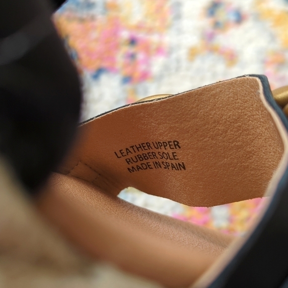 Maypol Leather Chunky Chain Strappy Open Toe Espadrille Wedge Sandals Black 40 - Picture 13 of 15